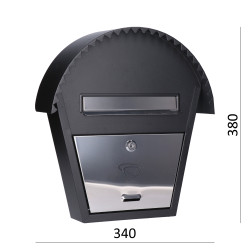 DOPREDAJ! Schránka poštová (340x380x75mm) nerez/čierna, max. formát listu: B6, leštená nerez /AISI304 DOPREDAJ! Schránka poštová (340x380x75mm) nerez/čierna, max. formát listu: B6, leštená nerez /AISI304
